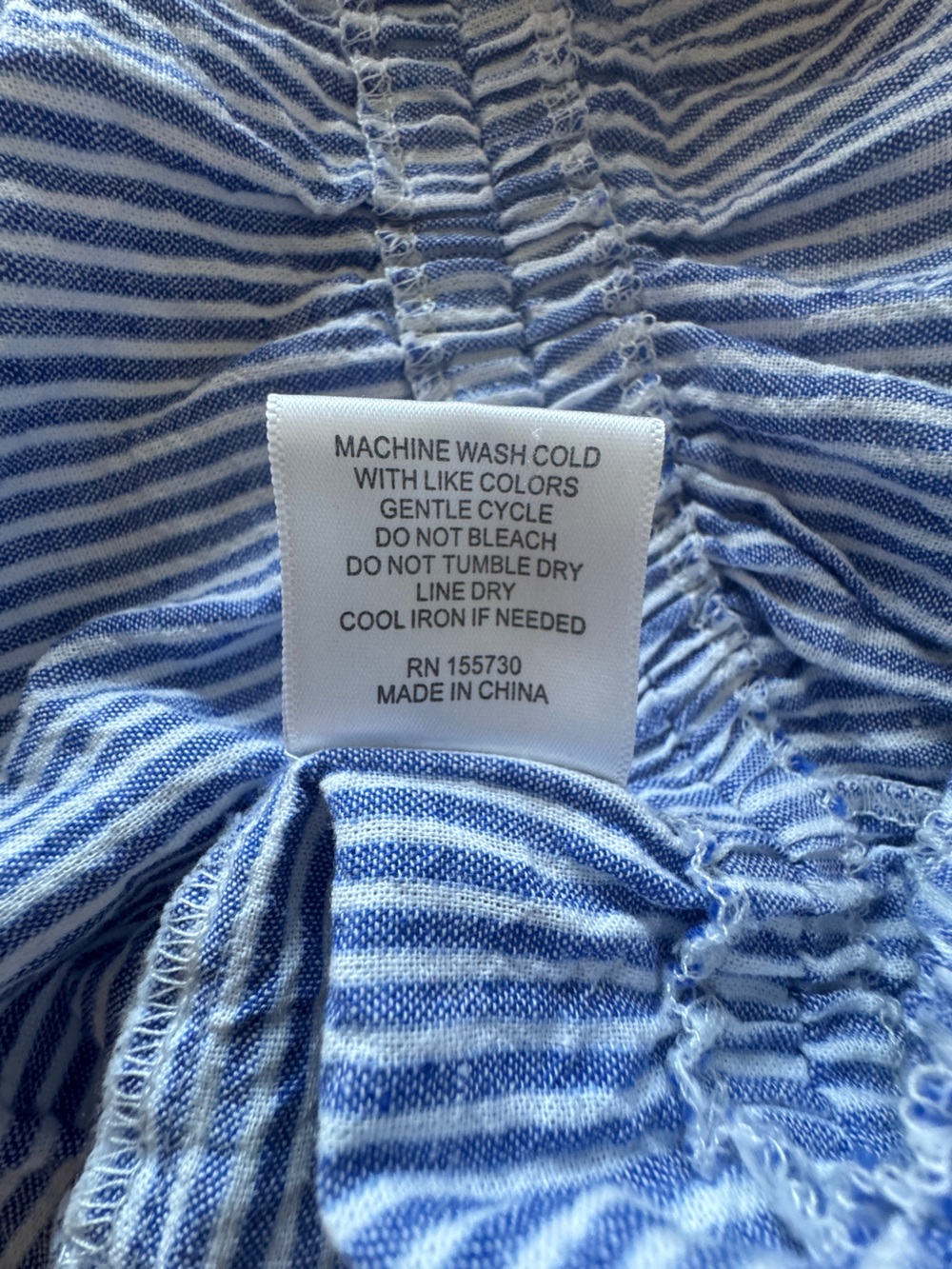 Calypso St. Barth Linen Blend Striped Peplum Button Front Blouse Medium - Picture 11 of 13
